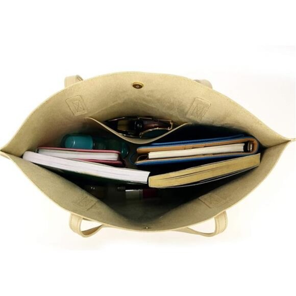 Women Fashion Tote Bag Top Handle Satchel PU Leather Shoulder Purse with Tassel - Picture 5 of 6